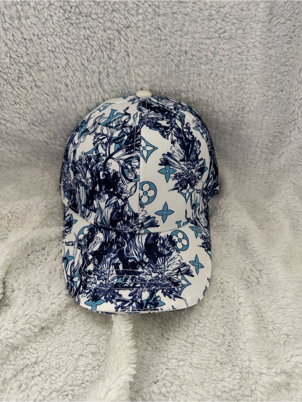 Blue & White Monogram Baseball Cap. Unbranded. New without tags